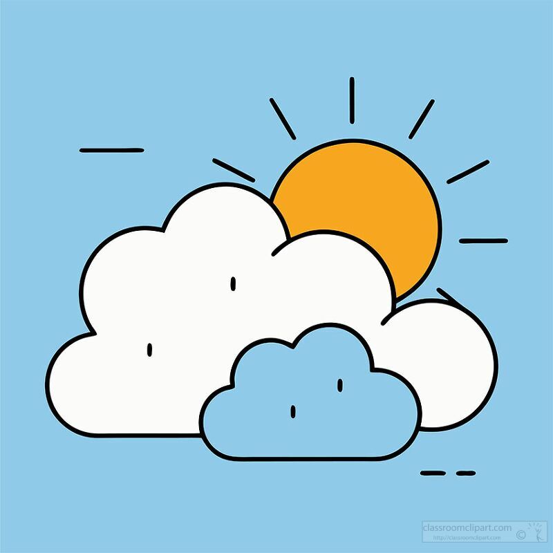 Sunny Day with Clouds Illustration