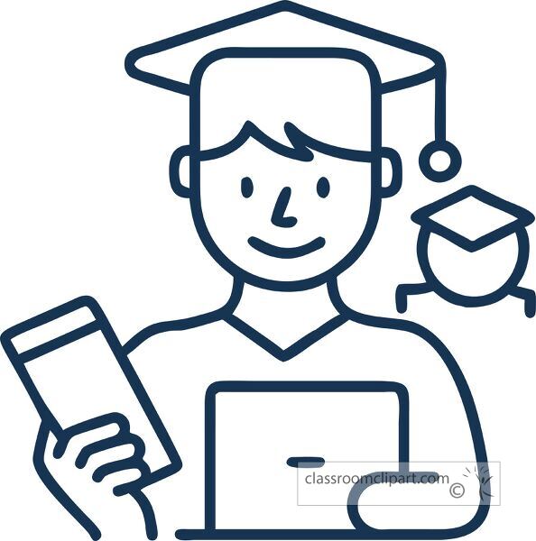 Tech student active in learning icon