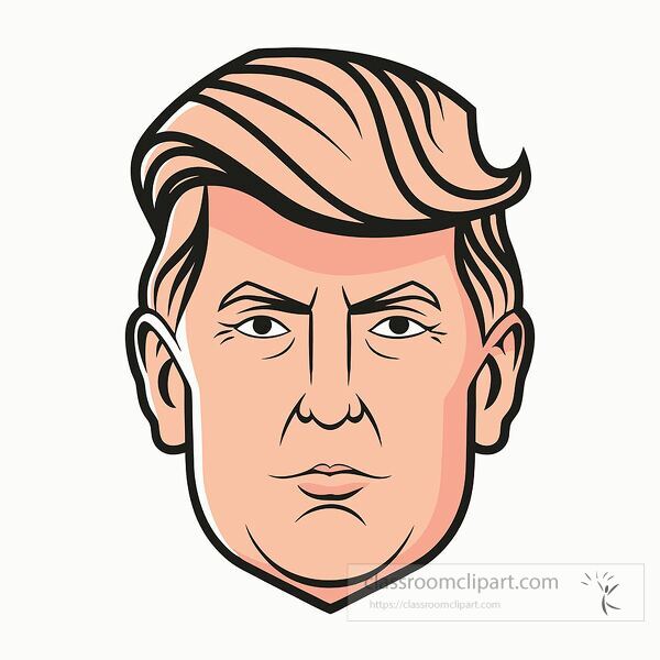 donald trump, portrait, clip art, politics, president, illustration, face, simple design, caricature, artwork, graphic design, expression