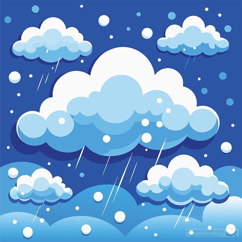 Whimsical Clouds and Rain Illustration