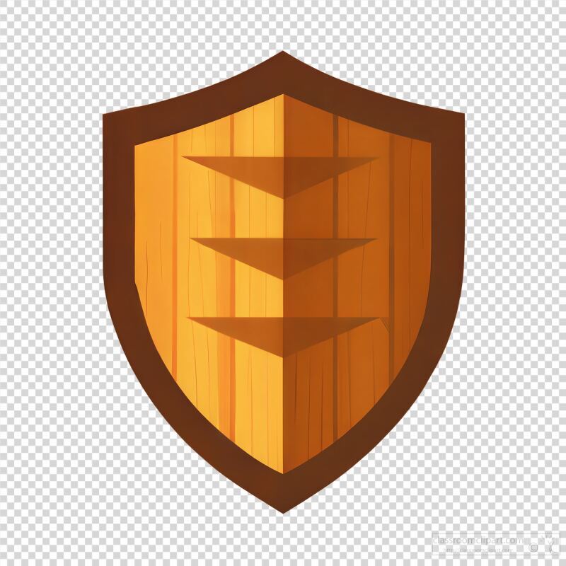 Wooden Shield Design on Rustic Background