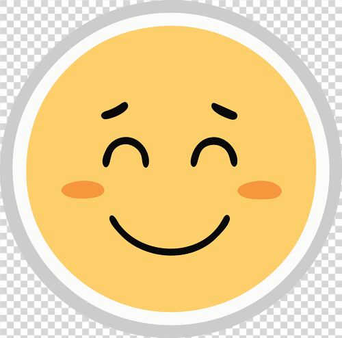 A yellow emoji sticker with a gentle smile representing satisfaction peace and relaxation