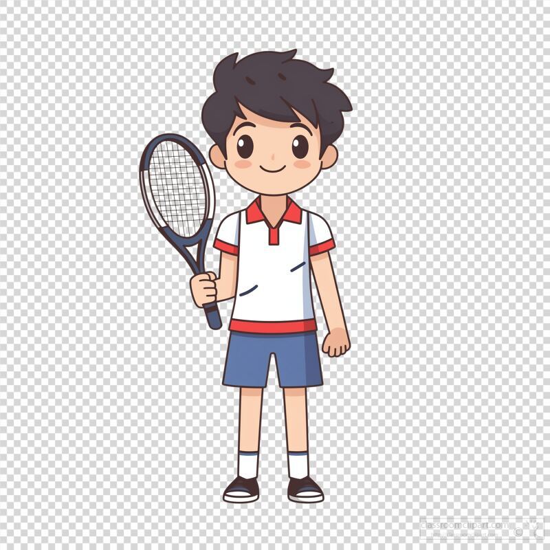 Young Tennis Player With a Racket Illustration